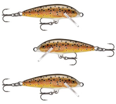 Rapala Original Floating F5 - Brown Trout TR -Minnow Jerkbait (Lot of 3) NEW H6