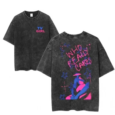 TV Girl Who Really Cares Indie Pop Vintage Graphic T‑Shirt - Image 1 of 4