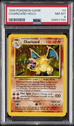 1999 POKEMON GAME #4 CHARIZARD-HOLO PSA 8
