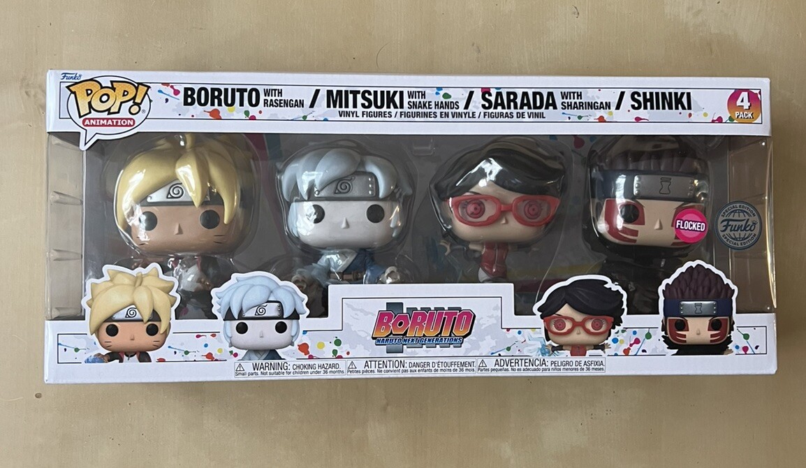 Funko Pop Vinyl Naruto Boruto Mitsuki Sarada Shinki 4 Pack