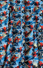 Spiderman 2 Tiers 42"W x 36 L Handmade Window Curtain