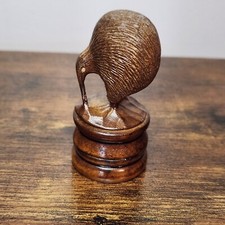 Handcrafted N.Z. Timbers Kiwi Bird Artist Signed N.Z. Jawa