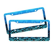 2 Pcs License Plate Frame Aluminum Car Tag Cover For Car Truck Suv Vehicle Dcor