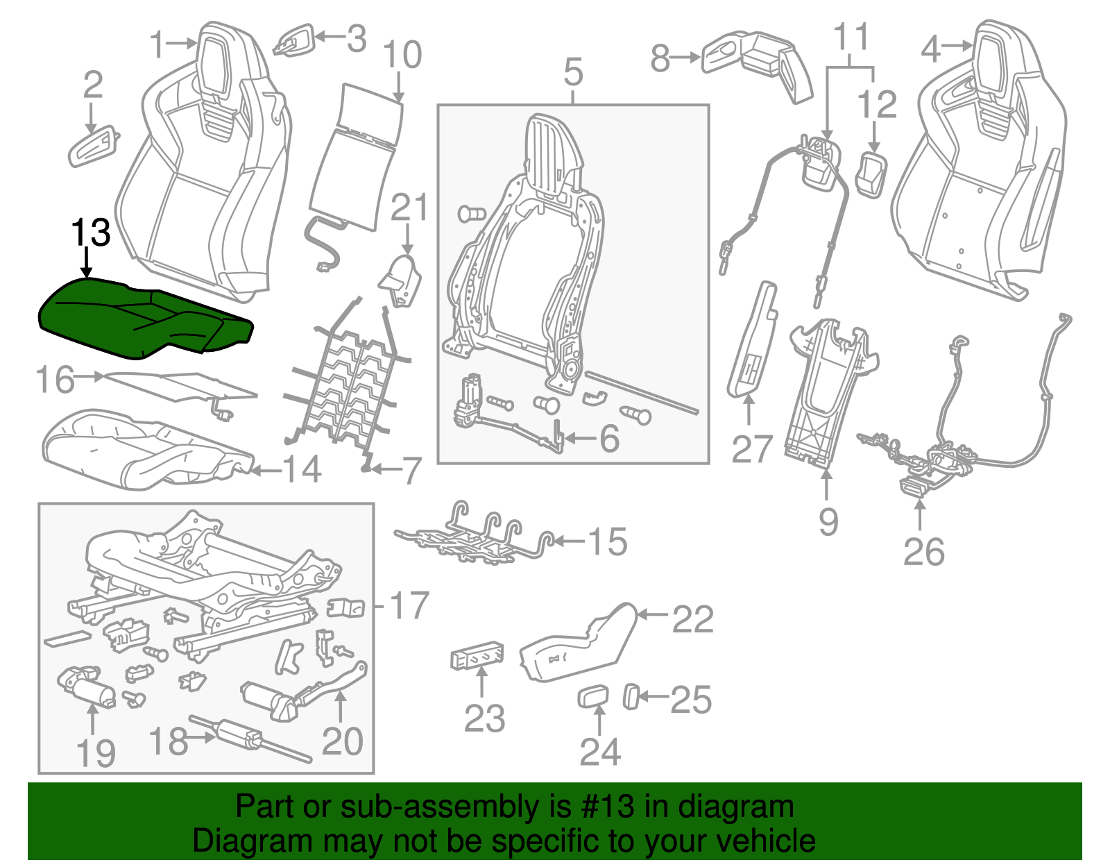 Genuine GM Seat Cover 23128295 eBay