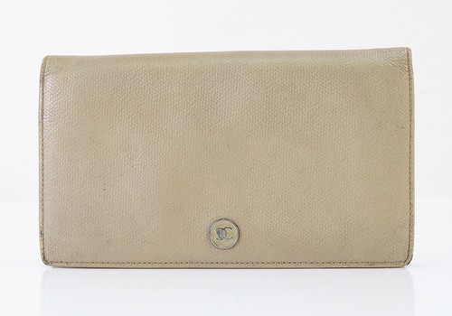 Authentic CHANEL Beige Leather CC Long Wallet Coin Purse #55369 - Picture 2 of 21