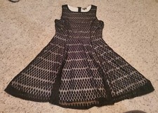 Lily Rose Black Lace Sleeveless Fit & Flare Dress, Size M