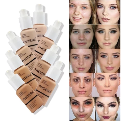PHOERA® Soft Matte Full Coverage Liquid Foundation Concealer Longlasting Makeup - Bild 6 von 26