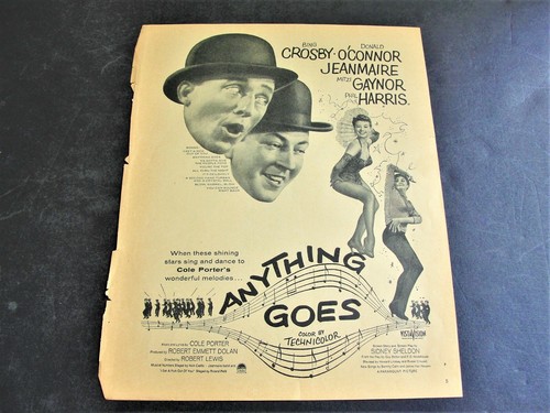 Anything Goes - 1956 Film mit: Bing Crosby, Donald O'Connor - Seite Filmwerbung.