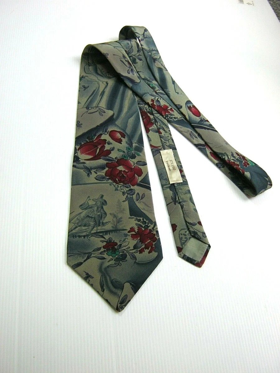 Cravate Homme Prochownick – Soie Bleue à Rayures – Fabriquée En Italie – F63084