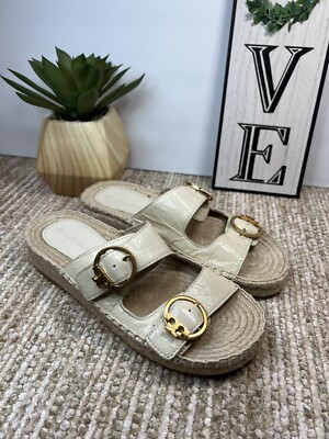 Tory Burch Selby Two Band Slides Wo’s Sz