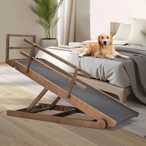 SLSY Dog Ramp Rubber Mat High Traction Ramp,5 Level Adjustable Folding Pet Ramp