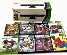 Microsoft Xbox 360 Kinect Motion Sensor Bar Complete With 8 Games 