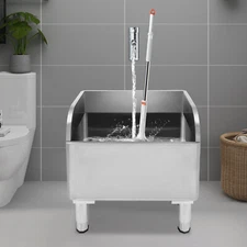 Commercial Toilet Washroom Indoor Outdoor Freestanding Floor Mop Bucket Sink US