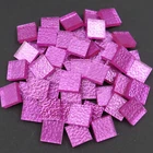 15 mm Fuchsia Textured Mirror Glass Mosaic Tile Pieces - 25 tiles