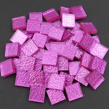 15 mm Fuchsia Textured Mirror Glass Mosaic Tile Pieces - 25 tiles