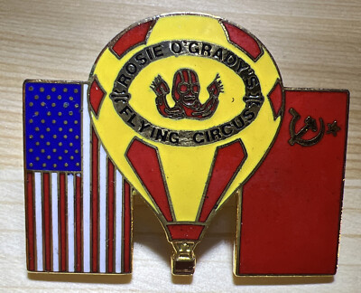 Vintage ROSIE O'GRADY'S FLYING CIRCUS Hot Air Balloon USA/SOVIET UNION Lapel Pin