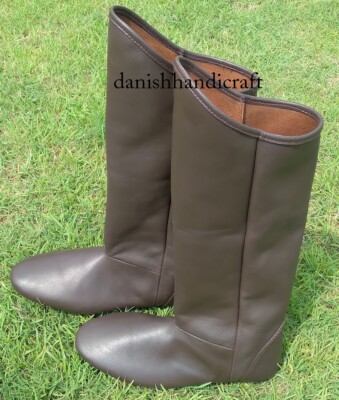 Trachten Lederschuhe Ritterstiefel Wikingerstil Lederstiefel Langstiefel