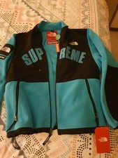 supreme the north face arc logo denali fleece jacket black