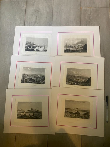 18 Antique Engravings - Landscapes of North Africa, Mediterranean and East »