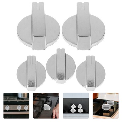 5pcs Kitchen Gas Stove Control Switch Knobs Stainless Steel Gas Cooker Switches