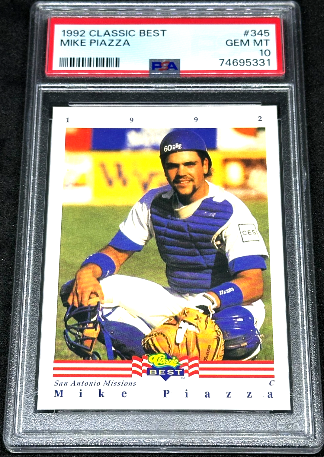 1992 CLASSIC BEST #345 MIKE PIAZZA RC HOF PSA 10