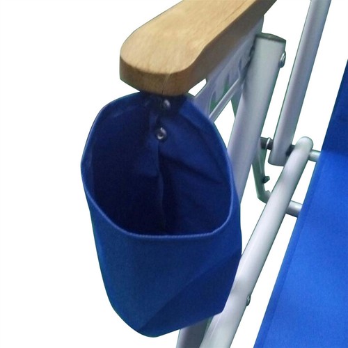 Portable High Strength Beach Chair with Adjustable Headrest Blue - Imagen 13 de 16