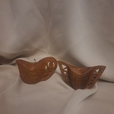 Vintage Carved Wooden Cups