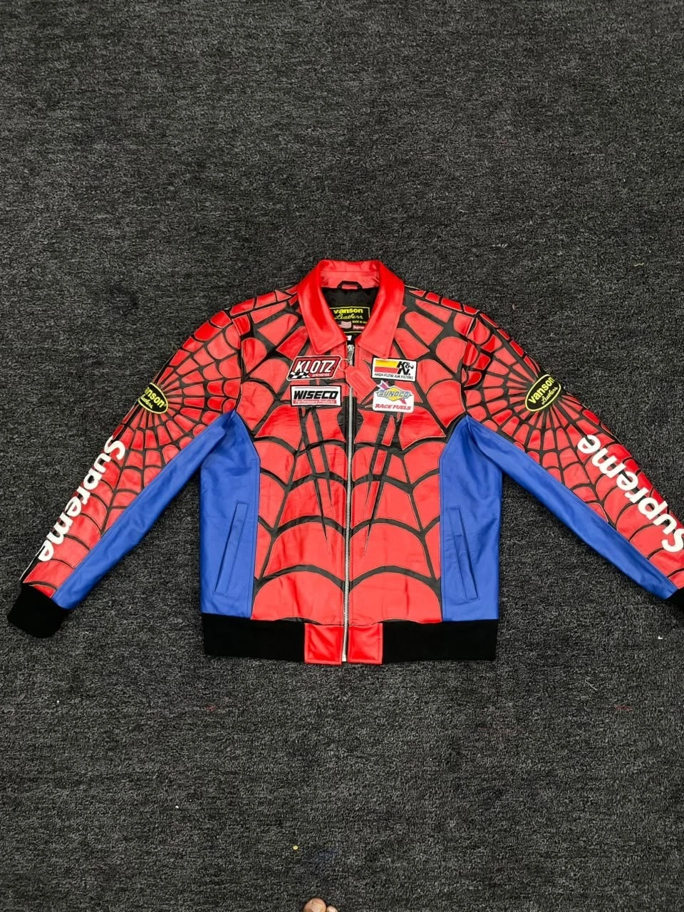 Spiderman Geniune Sheep Leather jacket men image 1