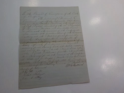 Civil War Confederate Document 1862 10th Virginia Militia Exemption Signature