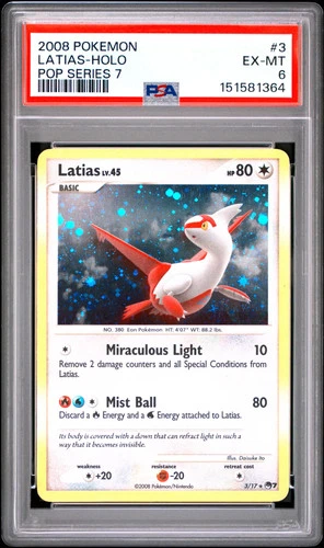 2008 Pokemon Pop Series 7 Latias Holo Pop Series 7 PSA 6 #3