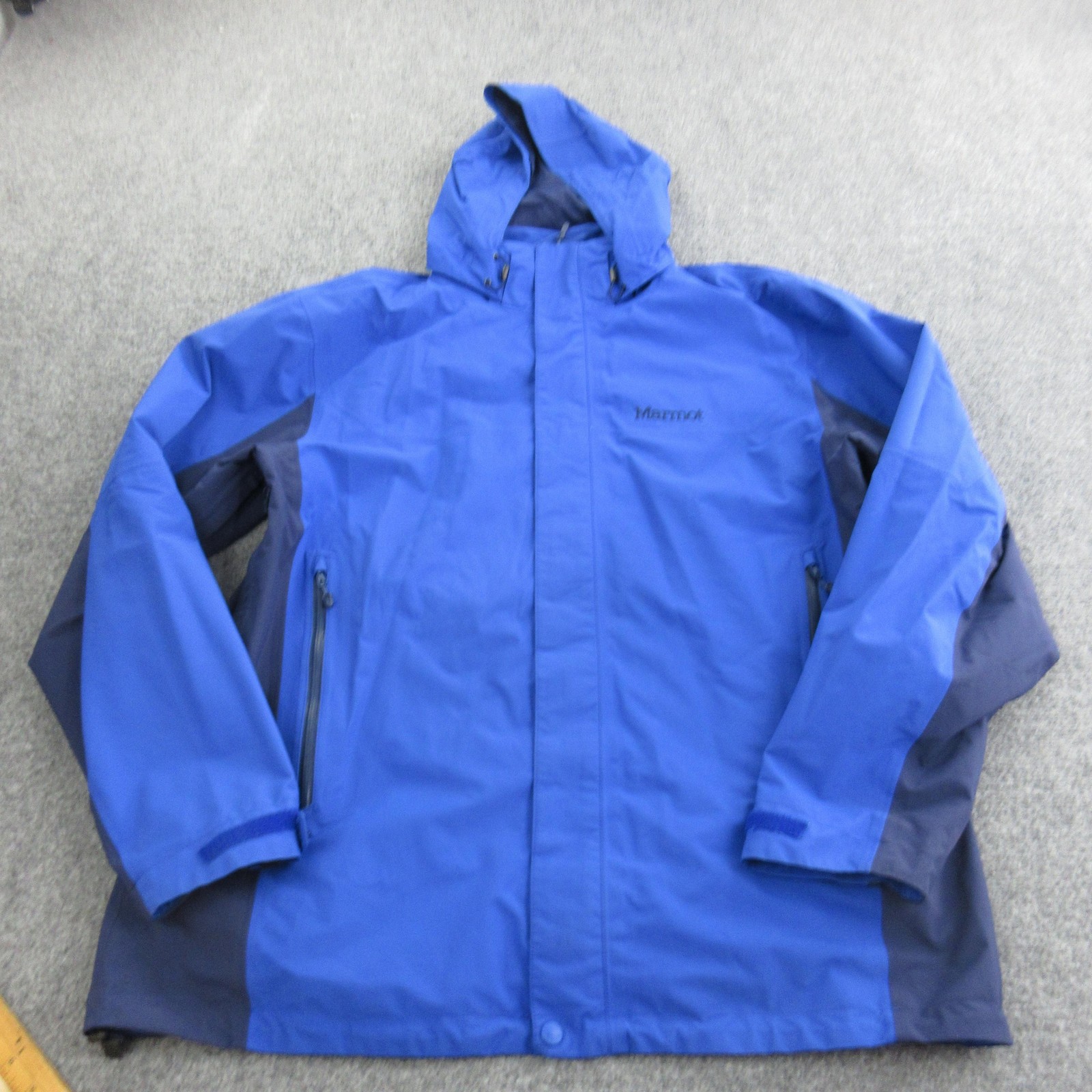 Marmot Jacket Mens XL Blue Hooded Full Zip Gore-Tex Ski Snowboard Winter