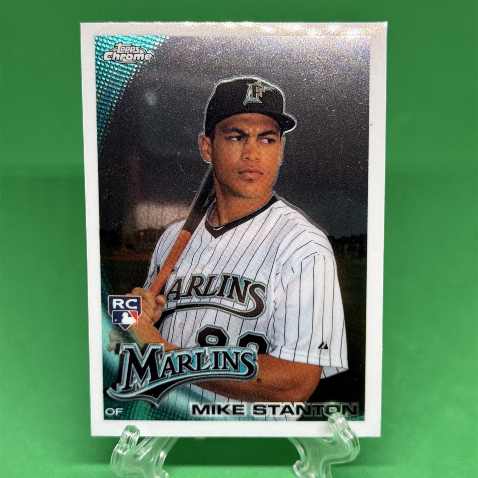 2010 Topps Chrome - Giancarlo Stanton #190 Mike on Card (RC)