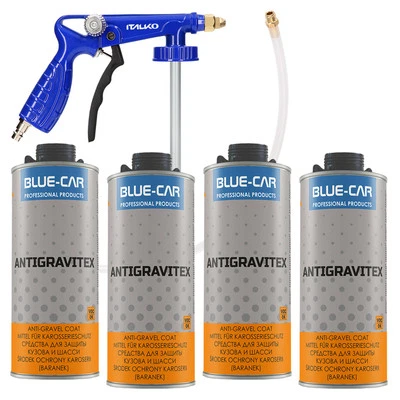 BLUE-CAR 4 uds 1 kg protección de bajos UBS protección contra impactos de piedras superpintable negro + pistola