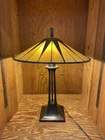 Gotham Table Lamp Vintage Bronze Tiffany Glass Dimmable Pull Chain 25"