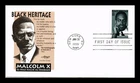 DR JIM STAMPS US COVER MALCOLM X BLACK HERITAGE FIRST DAY ISSUE ARTMASTER