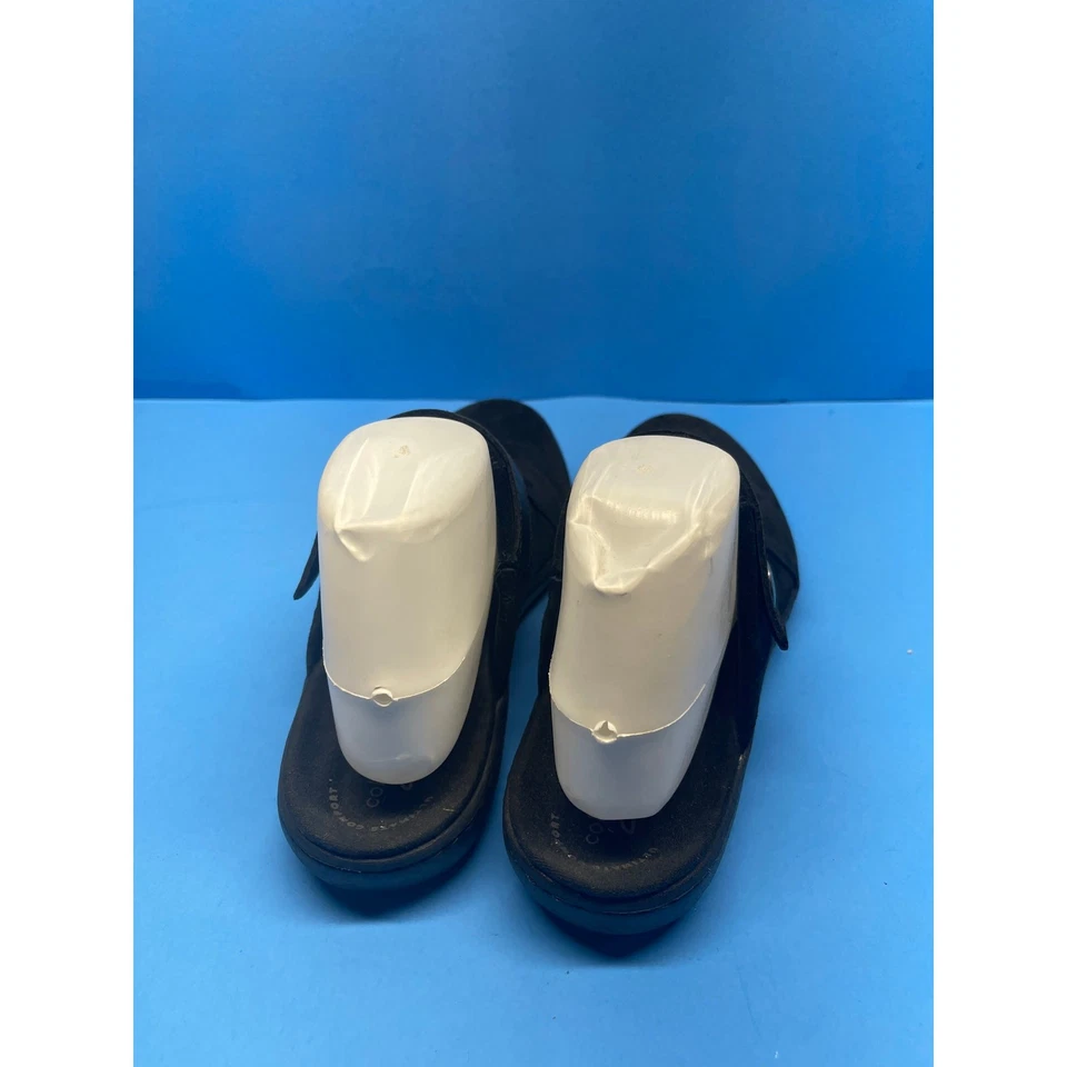  Zuecos Clarks Collection de cuero gamuza negro deslizables de mula corcho cómodos para mujer 9 Foto 3 de 4