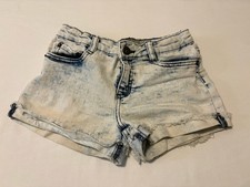 Lucky Brand Riley Shorts Girls Size 8, Adjustable Waist, Denim Distressed