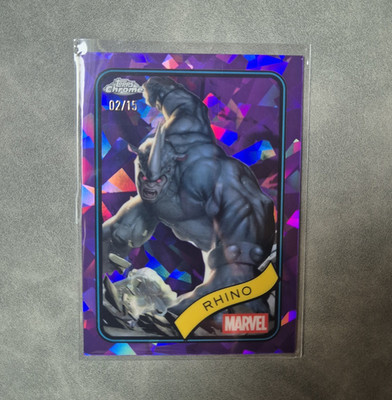 Topps Chrome Marvel 2025 Saphire Rhino 02/15