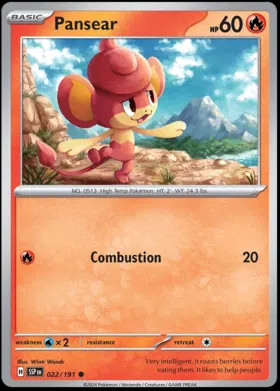 Pokemon Pansear 22 / 191 SV: Surging Sparks Reverse Holo