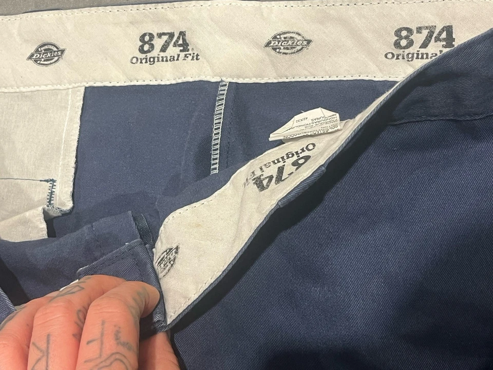 Dickies 874 Original Fit Straight Leg Mens Chino Trousers W29 L32 Navy Blue, photo 2 of 5