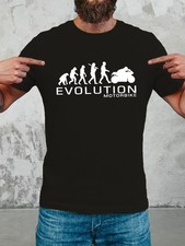 Men'S Motorcycle Graphic T-Shirt - EVOLUTION MOTORBIKE Design, Soft Stretch Knit