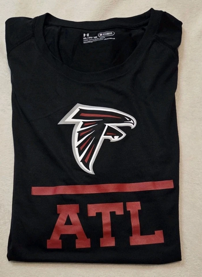 ATLANTA FALCONS LOT OF 2 MENS BLACK SHORT SLEEVE T SHIRTS SIZE 3XL. SEE DESCRIP. - Image 2 of 4