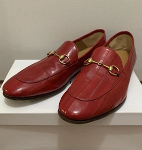 Mocassins à talons GUCCI Brixton Horsebit cuir détaillé pliable homme taille 11,5
