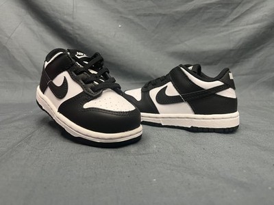 Nike Toddlers Dunk Low (TD) Sneakers Lace Up White Black Size