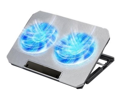 Laptop Cooling Pad 12 17'' with 2 Silent Fans, LED Lights, Adjustable Stand, USB