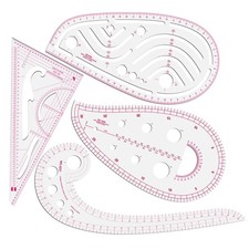Fashion Sewing Ruler,Clear Metric French Curve Pattern Making Ruler Kit red