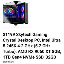 Skytech Gaming Crystal Gaming Computer. See Pics Brand New