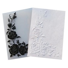 Rose Vine Corner Embossing Folders for Card Making, Roses Embossing Folder Te...