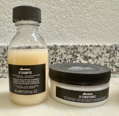 Davines OI Shampoo 3.04 oz + Conditioner 2.64 oz Travel Size Duo NEW