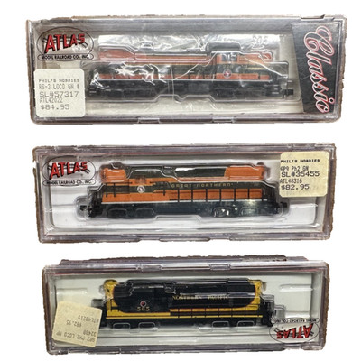 Atlas, N-Scale Locos RS-3, GP-9 and GP-7, Used in boxes